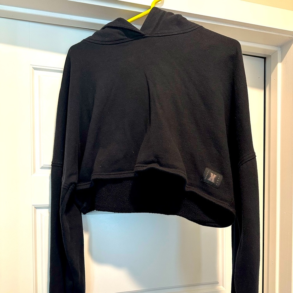 Savage X Fenty Black Cropped Long Sleeve Hoodie